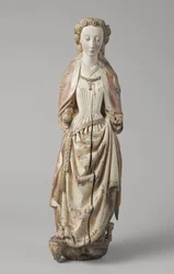 Pyhä Katariina Aleksandrialainen, kirjoittanut Meester van Koudewater, n. 1470 (pähkinä)