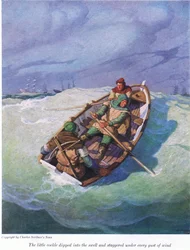 Pieni pähkinänkuori sukelsi maininkiin ja horjui jokaisessa tuulenpuuskassa, 1916