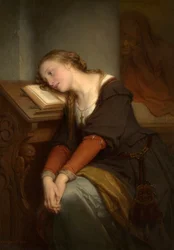 Margaret na igreja (óleo sobre tela) finlandês