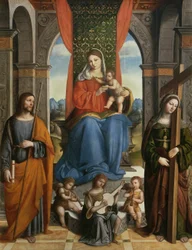 Madonna ja lapsi St. James of Galician ja St. Helenan kanssa