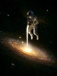 Astronautti ruokkii galaksia