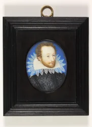 Herrasmies nimeltä Earl of Essex (vesiväri norsunluun)