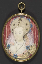 Anne of Denmark, n. 1600 (kortille asetettu guassi tarranauhalla)