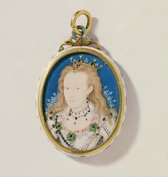 Frances Howard, Richmondin ja Lennoxin herttuatar, noin 1605-10 (wc pergamentille).