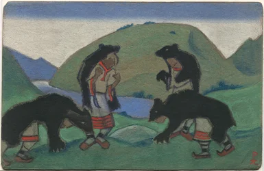 Elders in Bearskins, sisustus- ja pukusuunnittelu Stravinskyn balettiin "Le Sacre du Printemps", 1944