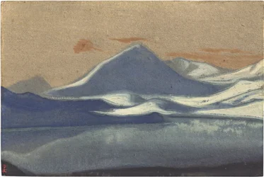 Lahaul (Lahul) par Roerich, Nicholas (1874-1947). Tempera kartongille, koko: 30,5x45,7