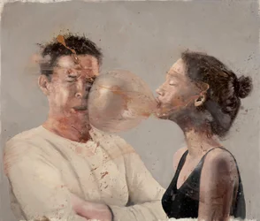 Bubble I (Tyttö nyrkkeilijän kanssa), 2020 (öljy kankaalle)