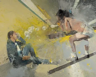 Pikkutyttö kuplii Metro, 2021 (öljy kankaalle)