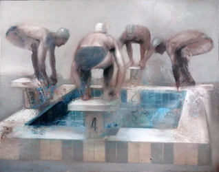 Uimarit, 2012 (öljy kankaalle)