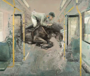 Raitiovaunuhyppy II, 2019 (öljy kankaalle)
