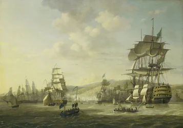 Englantilais-hollantilainen laivasto Algerinlahdella tukemassa uhkavaatimusta kristittyjen orjien vapauttamiseksi, 26. elokuuta 1816 Neljä jaksoa englantilais-hollantilaisen laivaston ollessa Algerinlahdella, 26.-27. elokuuta 1816 (sarjan nimi)