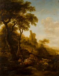 Pastoraalinen maisema, n. 1640-83 (öljy paneelille)