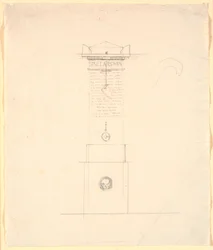 Luonnos muistomerkin tukemisesta Sinclarille (Sinclair)