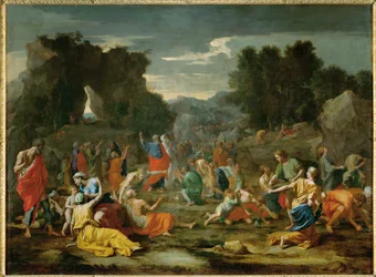 Les Israelites recuillant la manne dans le desert - israelilaiset keräävät mannaa erämaassa ...