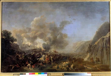 Egyptin kampanja (retkikunta) (1798-1801): "" Nasaretin taistelu, 8.4.1799, voitto, jonka voitti kenraali Jean Andoche Junot (Jean-Andoche), Abrantesin herttua (1771-1813)"" Maalauksen tekijä Nicolas Taunay (1755-1830) 1800-luvun su. 0,92x1,39 m versailles