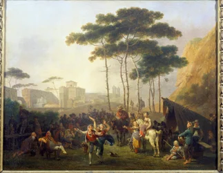 Nicolas Taunayn (1755-1830) kylätanssimaalaus 1800-luvulta Reims, Musee des Beaux Arts