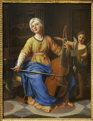 Pyhä Cecile. Nicolas Colombelin (1646-1717) maalaus, öljy puulle. Ranskalainen taide 1600-1700. Musée des Beaux Arts de Rouen.