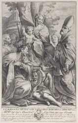 Neitsyt ja lapsi Saint Liboriuksen ja Carlo Borromeon kanssa, 1693-95, 1693-95.