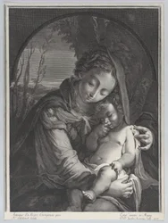 Neitsyt nukkuvan Kristus-lapsen kanssa, 1708., 1708.