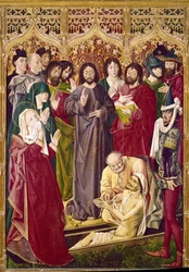 Lasaruksen ylösnousemus (tempera paneelissa
