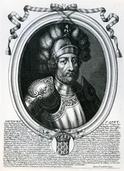 Hugues I Capet (941-96) Ranskan kuningas, "Les Augustes Representations de tous les Rois de France from Pharamond to Louis XIV", Pariisi, 1679
