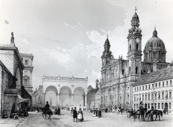 Kuninkaallinen palatsi, marsalkkasali ja teatterien kirkko Münchenissä, 1800-luvun ensimmäinen puolisko