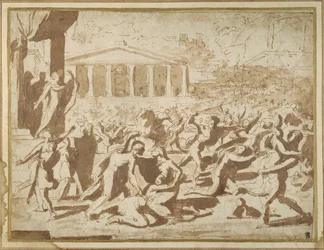 Study for the Abduction of the Sabine Women, n. 1633 (muste & pesu paperille)