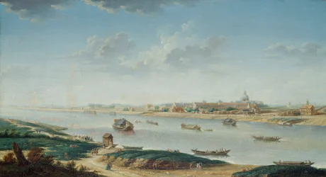 Salpêtrière nähtynä la Rapeesta, n. 1752 (öljy kankaalle)