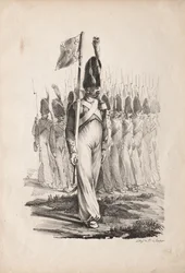 Sotilaspuvut: karabinieerien kersantti, yleisopas, 1817-1818