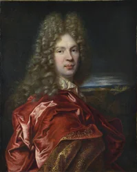 Muotokuva Pierre-Vincent Bertinistä (Pierre Vincent) (1653-1711), ranskalaisesta rahoittajasta ja taiteen ystävästä - Largillière, Nicolas, de (1656-1746). Öljy kankaalle, koko: 77x63, n. 1685, Valtion Eremitaaši, Pietari
