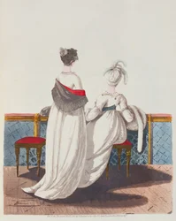 Iltapäivämekot Heideloffin muotigalleriasta, 1800-luvun alku