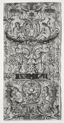 Ornamenttipaneeliin kaiverrettu Victoria Augusta, n. 1507.