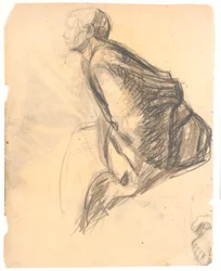Figuuritutkimus maalaukselle "Maria voitelee Kristuksen jalat", 1907. Apostoli nro 3 t.h. kuvassa