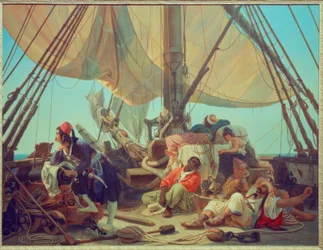 Merirosvoja laivansa kannella