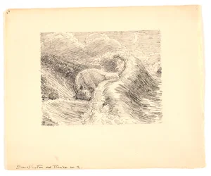 Kuvitus "The sand rush at Tisvilde"