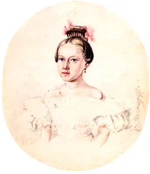 Dekabristin Iwan Annenkowin tyttären Olga Annenkovan muotokuva, 1836