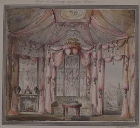 Buduaarin sisustussuunnittelu kreivi Bezborodkon talossa Moskovassa, 1790-luku