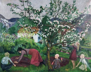 Puutarhassa, n. 1914-1915 (öljy kankaalle)