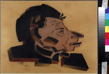 Muotokuva näyttämötuottaja Vsevolod Meyerhold (1874-1940) Oeuvre de Nikolai Ivanovich Kulbin (Nicolas Koulbine) (1868-1917) avant garde russe - Muotokuva Vsevolod Meyerholdista (1874-1940) kirjoittanut Kulbin, 18 Nikolai Ivanovich-1 (18 Nikolai Ivanovich-1