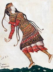 Erittäin muodikas nainen. Pukusuunnittelu I. Stravinskyn balettiin The Rite of Spring Le Sacre du Printemps, 1912
