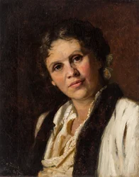 Sofia Koovchinnikova, maalari russe - Muotokuva Sofia Kuvshinnikovasta (1847-1907), kirjoittanut Bazhin, Nikolai Nikolajevitš (1856-1917). Öljy kankaalle