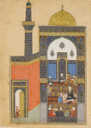 Laila ja Majnun koulussa, Folio Nizamin khamsa-kvintetistä, A.H. 835 jKr 1431-32.