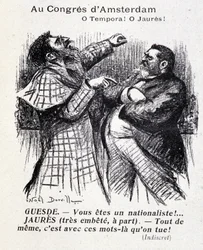 Jean Jauresin ja Jules Guesden (Amsterdamin sosialistinen kongressi) välinen keskustelu, kirjoittanut Noel Dorville, "" Le Panache"" 10.5.1904.