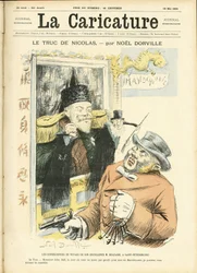 Kuvitus Noel Dorvillesta (1861-1938) La Caricaturen (1880) kanteen