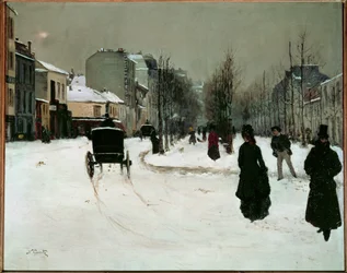 Boulevard de Clichy lumen alla (maalaus kankaalle)