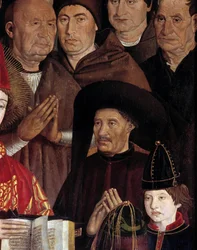Pyhän Vincentin polyptyykki (Painéis de São Vicente de Fora). Portugalin prinssin Henrik Purjehtijan (1394-1460) muotokuva. Yksityiskohta 1400-luvun portugalilaisen taidemaalarin Nuno Gonçalvesin maalauksesta. Museu Nacional de Arte Antiga, Lissabon