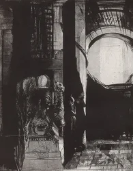 Ja kaikkialla on basalttipylväitä,? Valoa putoaa holveista, Blatt 3 der Folge La Tentation de Saint-Antoine. 1896