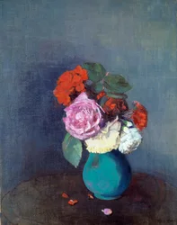 Kukat Kukkakimppu neilikoita. Odilon Redonin (1840-1916) maalaus 1900 su. 0,46x0,38 m Lyon, Musee des Beaux Arts - Kukat - Neilikkakimppu. Odilon Redonin (1840-1916) maalaus