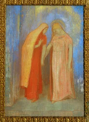 La Visitation - Pyhä Maria vierailee Pyhän Elisabethin luona R (pastelli)
