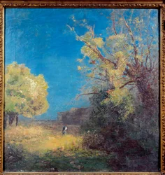 Tiellä on peyrelebade. Odilon Redonin (1840-1916) maalaus